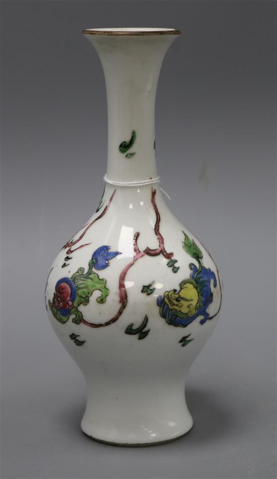 A Chinese 19th century bottle vase height 20.5cm